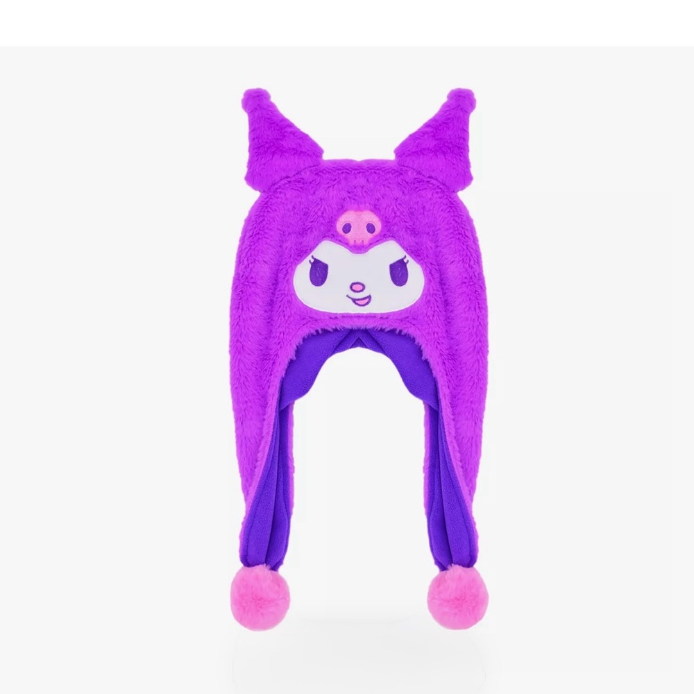 Sanrio Kuromi Pastel Fuzzy Pom Pom Beanie Laplander
